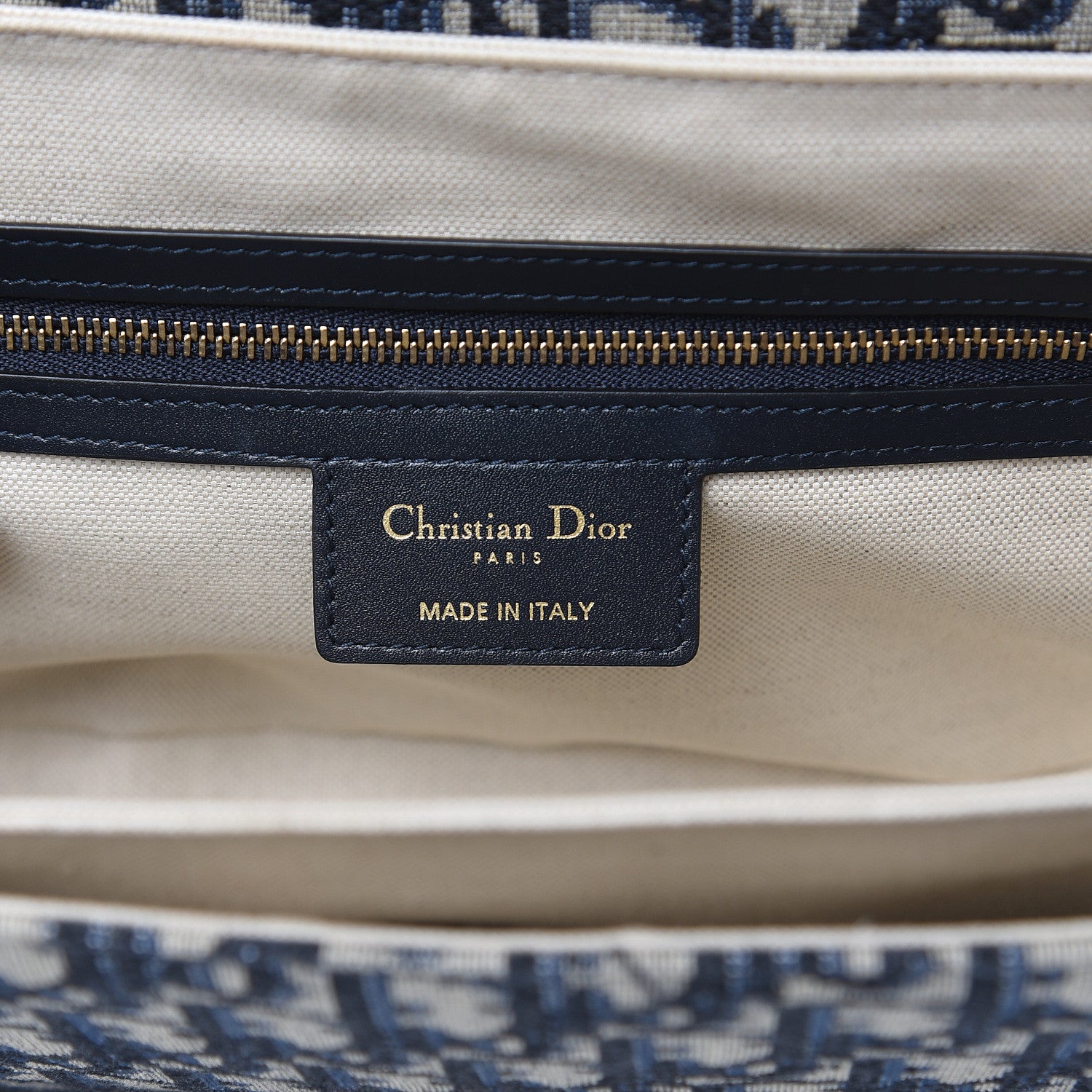 Christian Dior Oblique Flap Bag Navy Blue 6 of 12