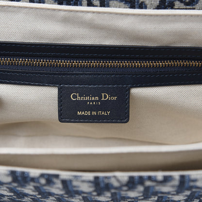 Christian Dior Oblique Flap Bag Navy Blue 6 of 12