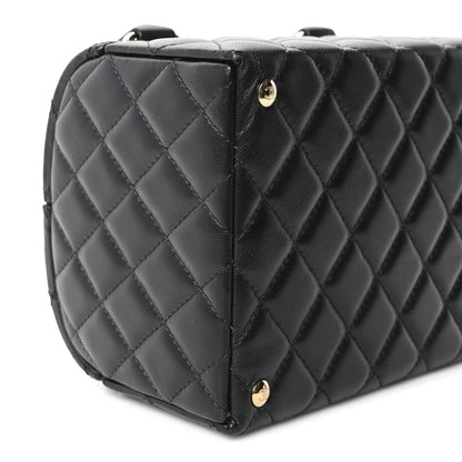 Chanel Shiny Lambskin Quilted Top Handle Jewelry Box Bag Black 10 of 11