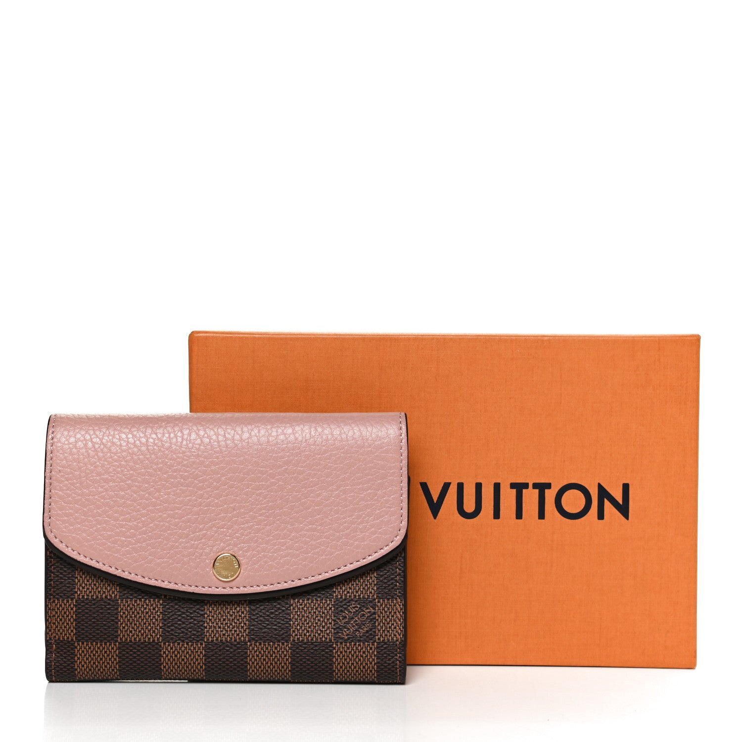 Louis Vuitton Damier Ebene Normandy Compact Wallet Rose Ballerine 10 of 10