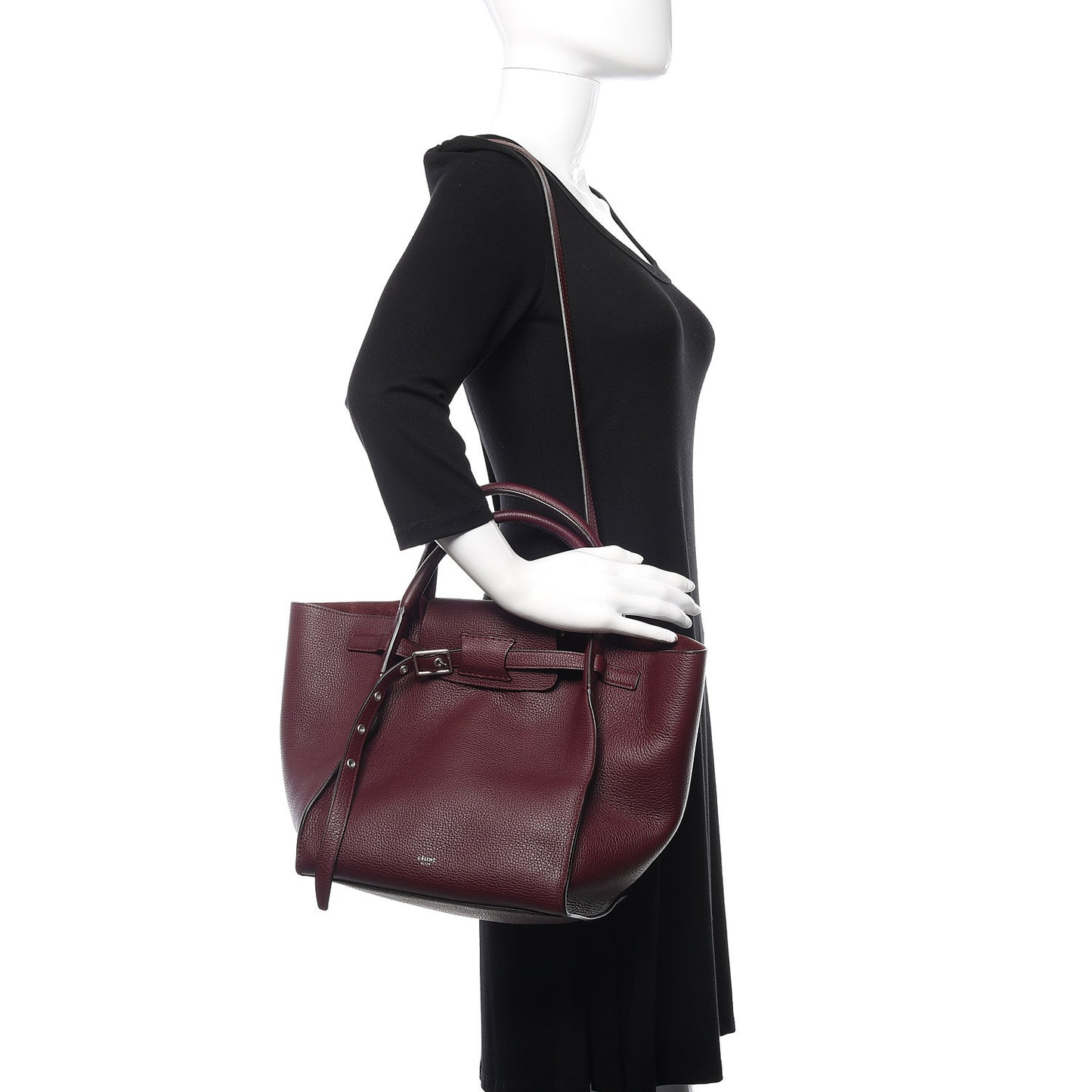 Supple Grained Calfskin Small Big Bag Wine