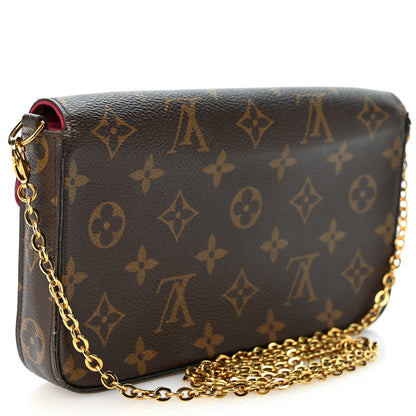 Louis Vuitton Monogram Pochette Felicie Chain Wallet Fuchsia 4 of 12