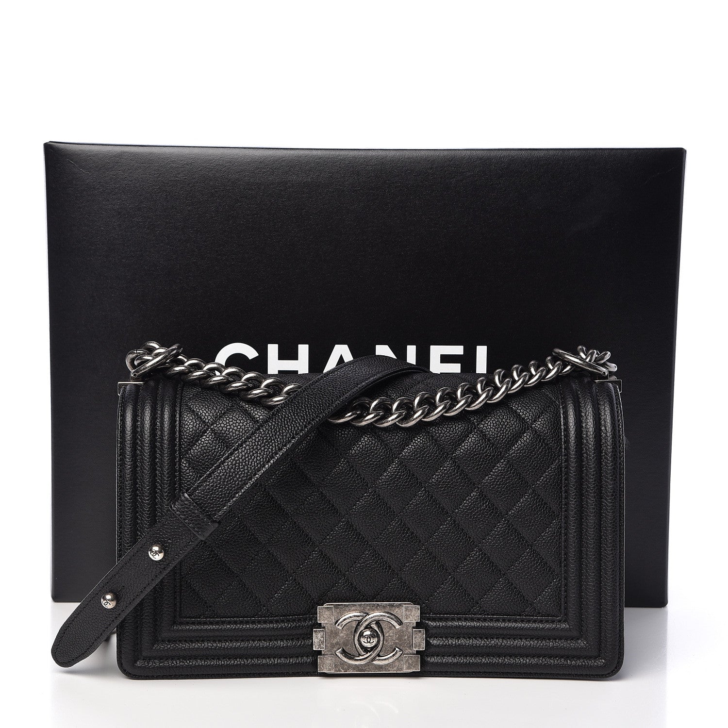 Chanel Caviar Quilted Medium Boy Flap Black 11 of 11