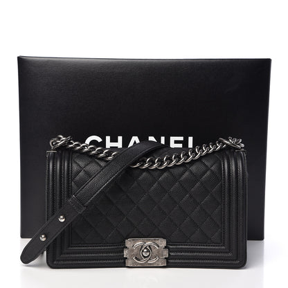 Chanel Caviar Quilted Medium Boy Flap Black 11 of 11