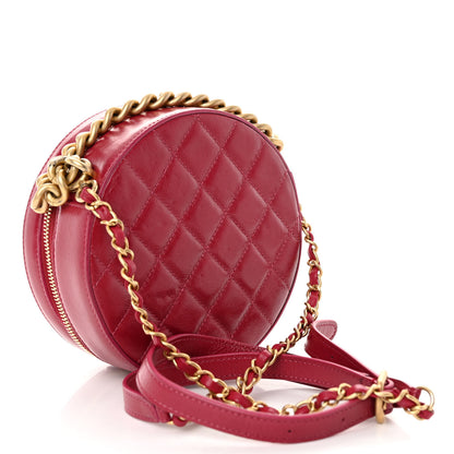 Chanel Glazed Calfskin Round As Earth Evening Bag Rouge 3 of 9