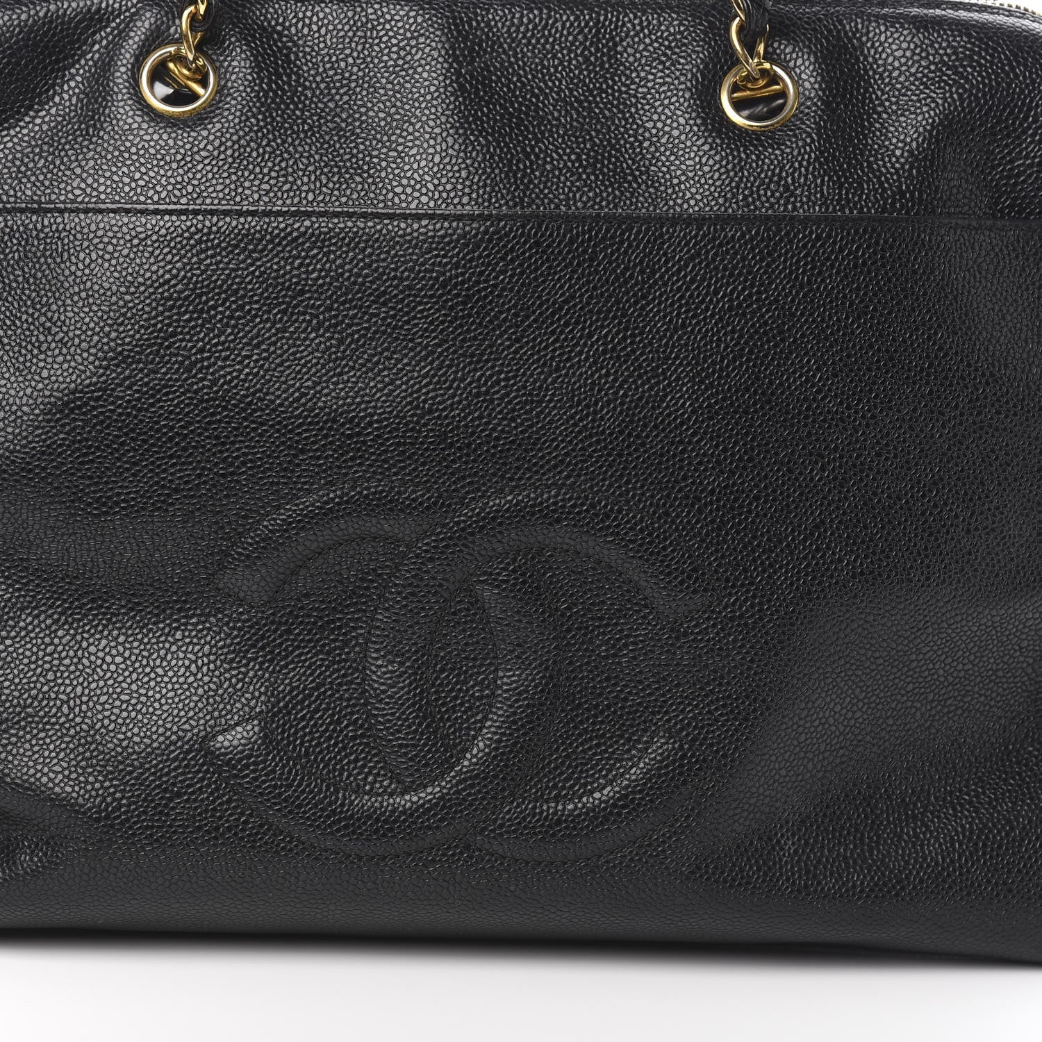 Chanel Caviar Large CC Shoulder Bag Black 10 of 10