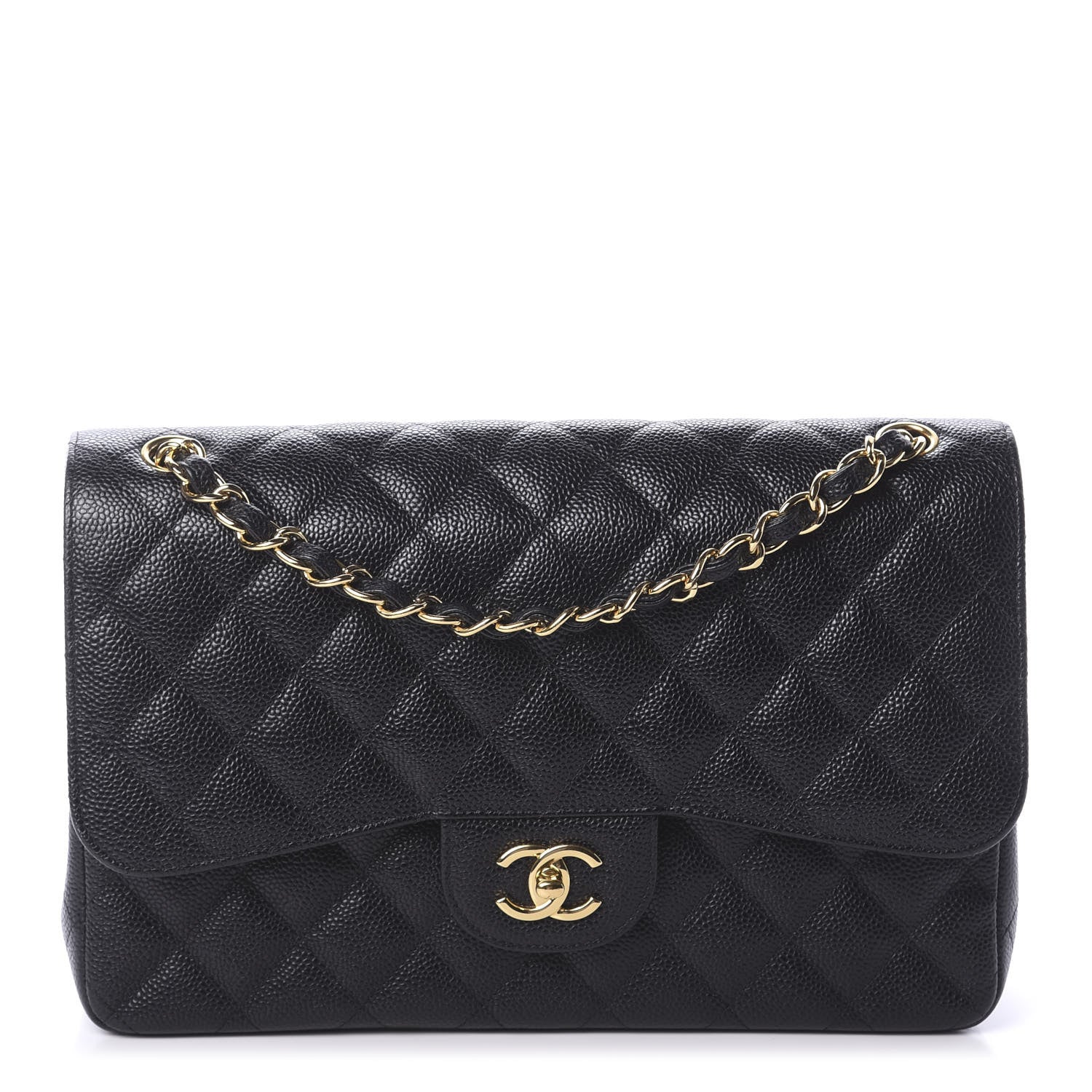 Chanel Caviar Quilted Jumbo Double Flap Black 1 of 10