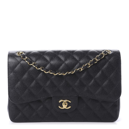 Chanel Caviar Quilted Jumbo Double Flap Black 1 of 10