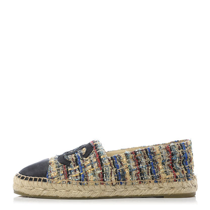 Chanel Tweed Grosgrain CC Espadrilles 39 Multicolor 1 of 9