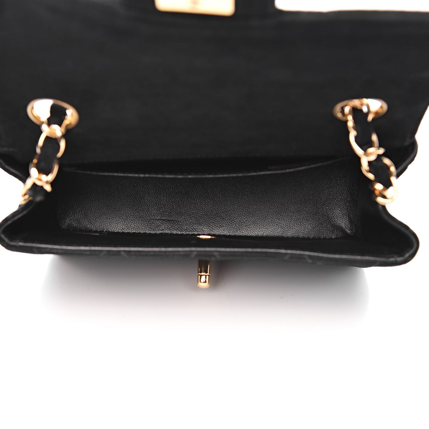 Velvet Quilted Extra Mini Rectangular Flap Black