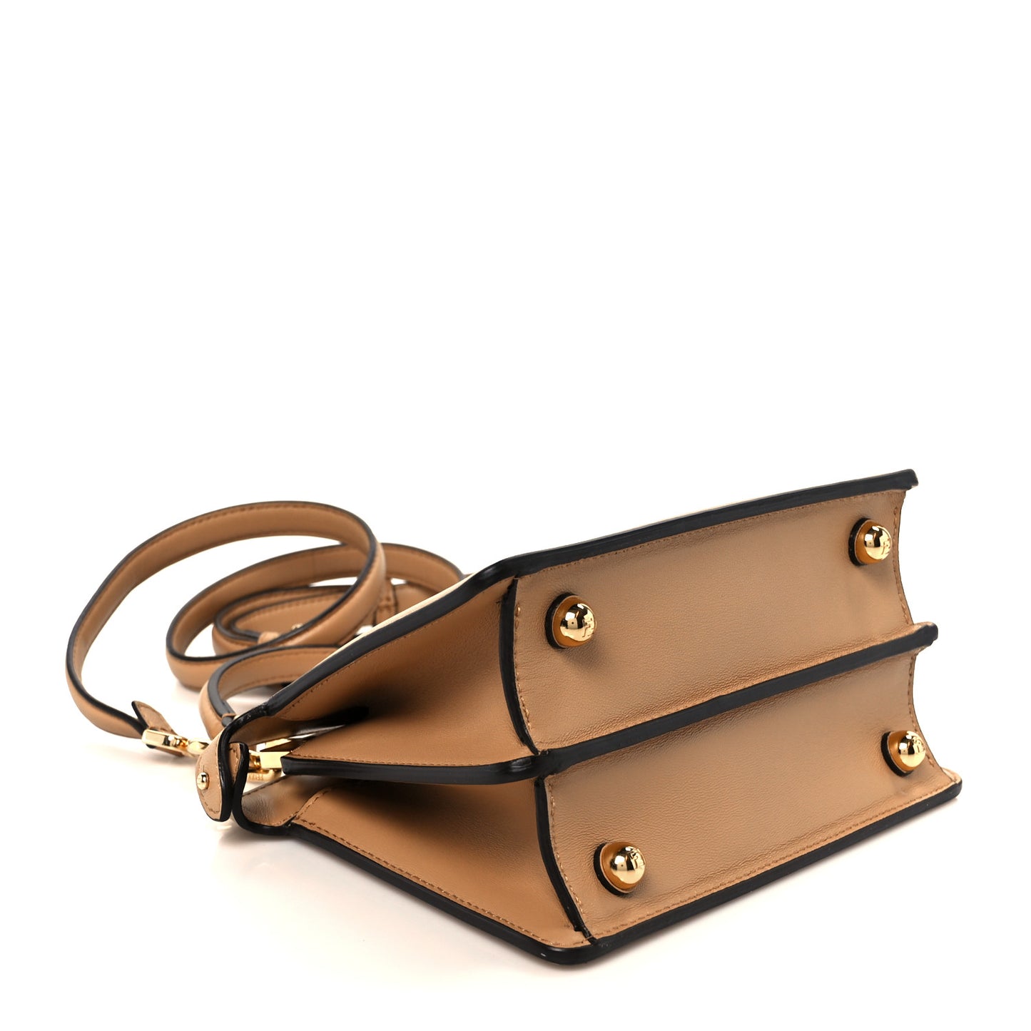 Shiny Nappa Petite Peekaboo I SEE U Satchel Miele Scuro