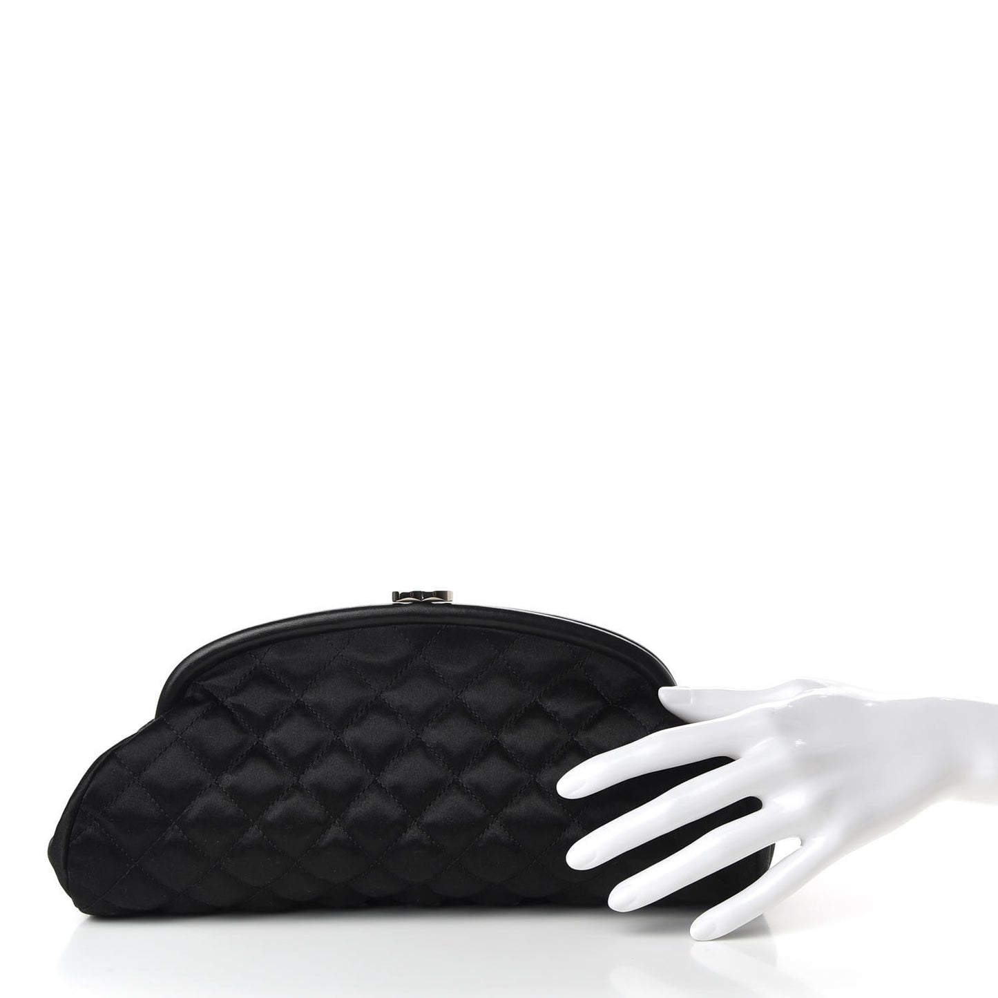 Satin Quilted Timeless Clutch Black
