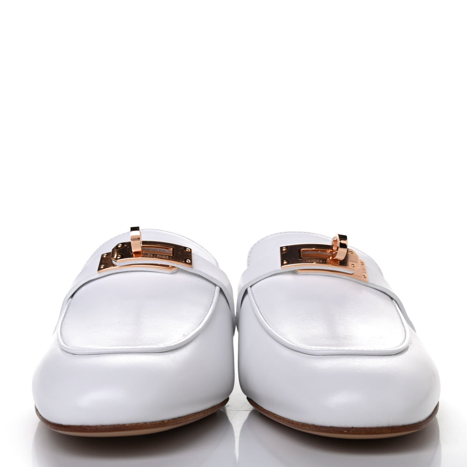 Hermes Calfskin Oz Mules 37 White 2 of 4