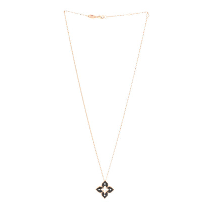 Roberto Coin 18K Rose Gold Diamond Petite Venetian Princess Flower Pendant Necklace 4 of 5