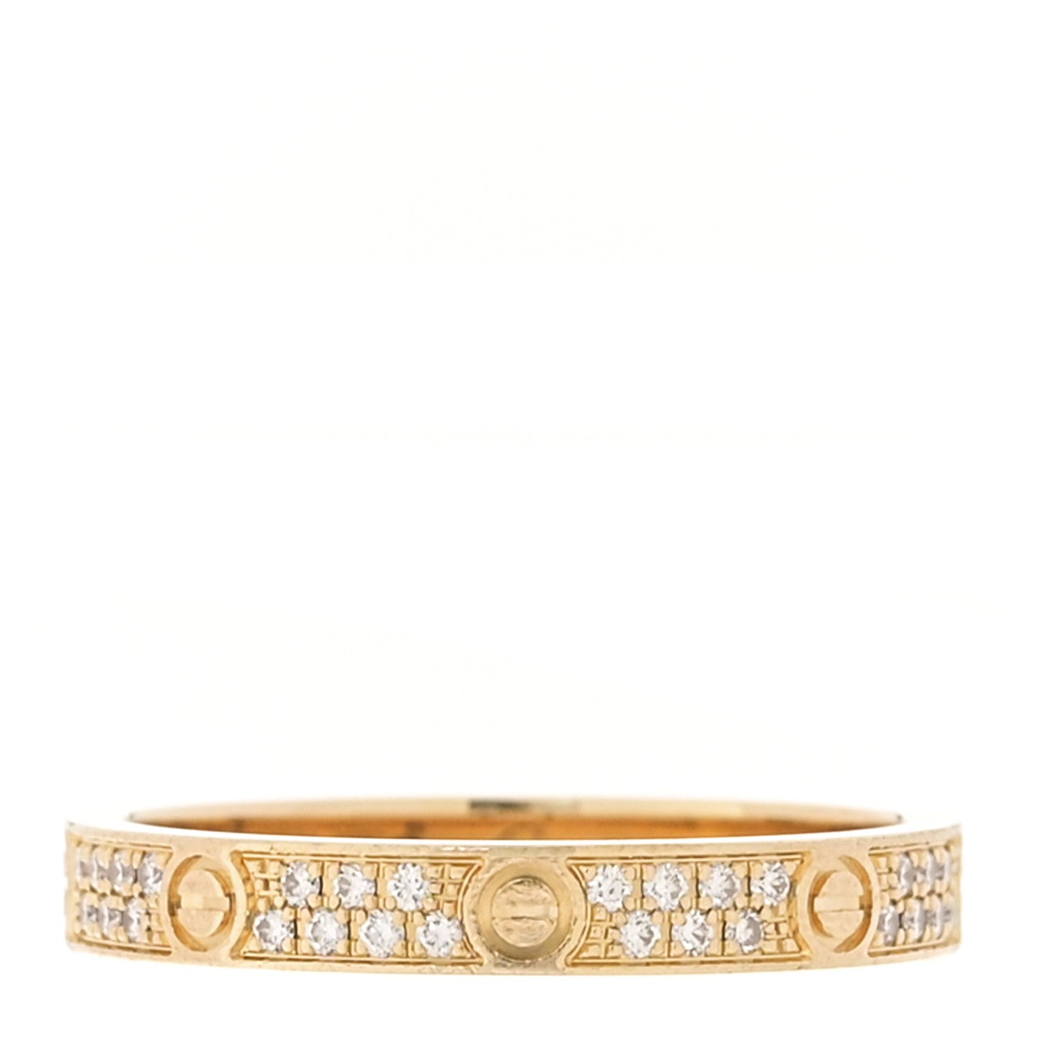 Cartier 18K Yellow Gold Diamond 2.6mm LOVE Paved Band Ring 48 4.5 1 of 5