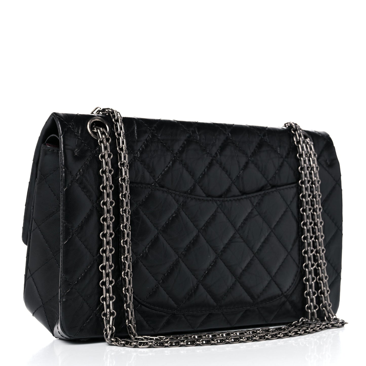 Aged Calfskin Quilted 2.55 Reissue 226 Flap Black