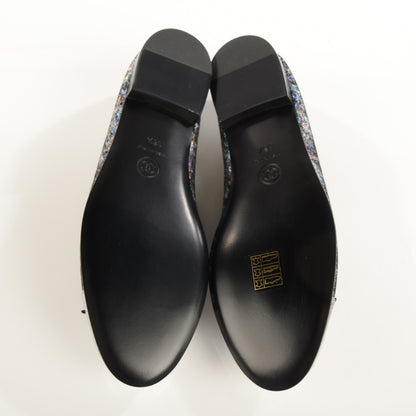 Chanel Metallic Calfskin Hologram Cap Toe Ballerina Flats 38.5 Silver 5 of 7