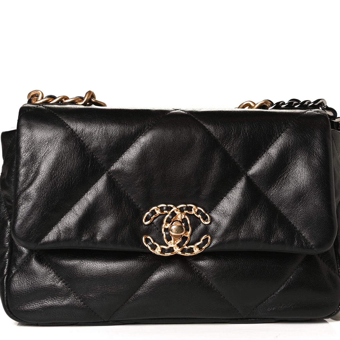 Lambskin Quilted Medium Chanel 19 Flap Black