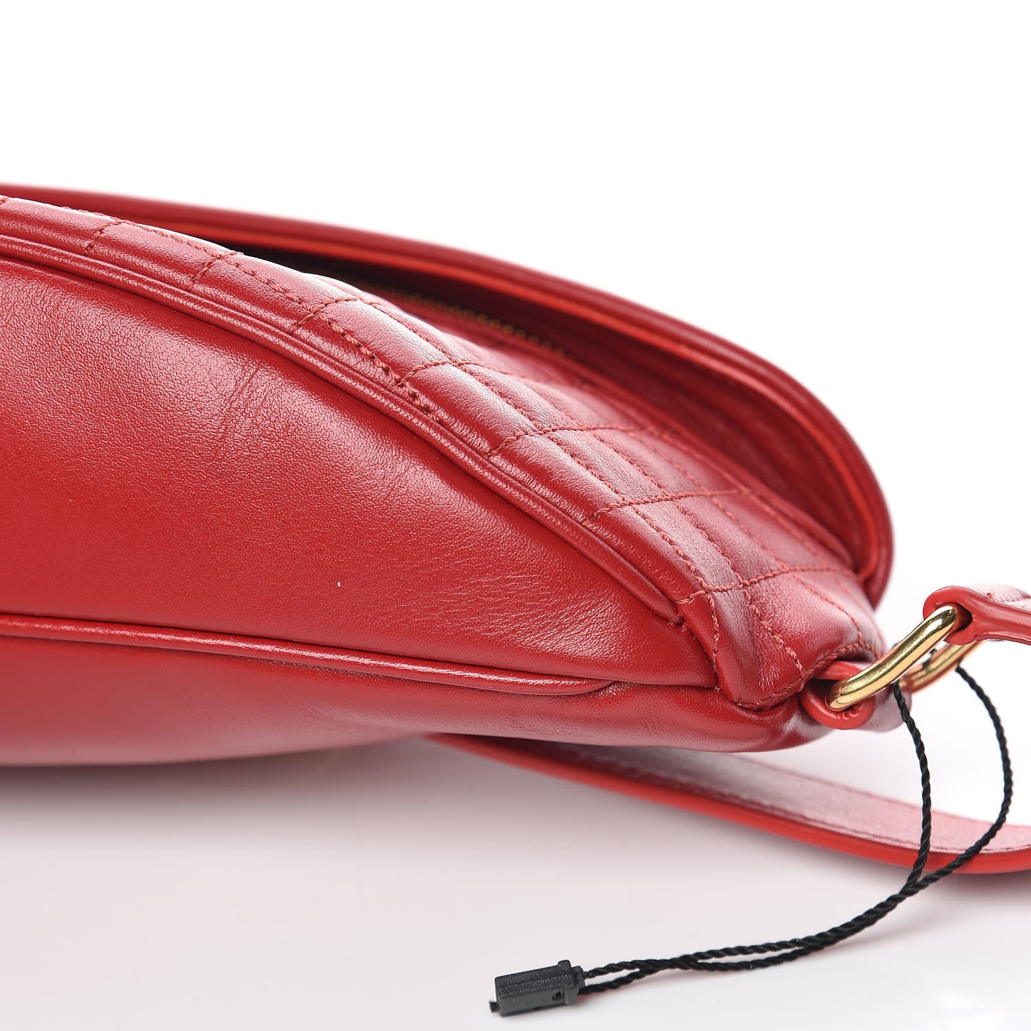 Celine Calfskin Quilted C Charm Belt Bag Red 10 of 10