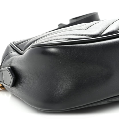 Gucci Calfskin Matelasse Small GG Marmont Chain Shoulder Bag Black 9 of 12