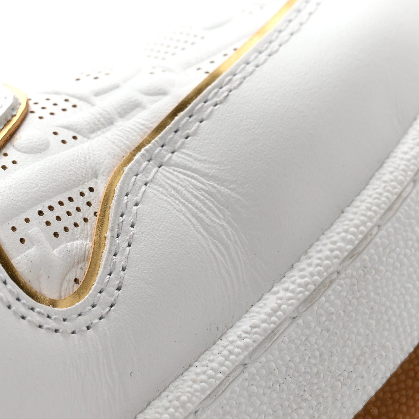 Calfskin Oblique Laser Perforated Dior One Low Sneakers 39.5 Off White Gold