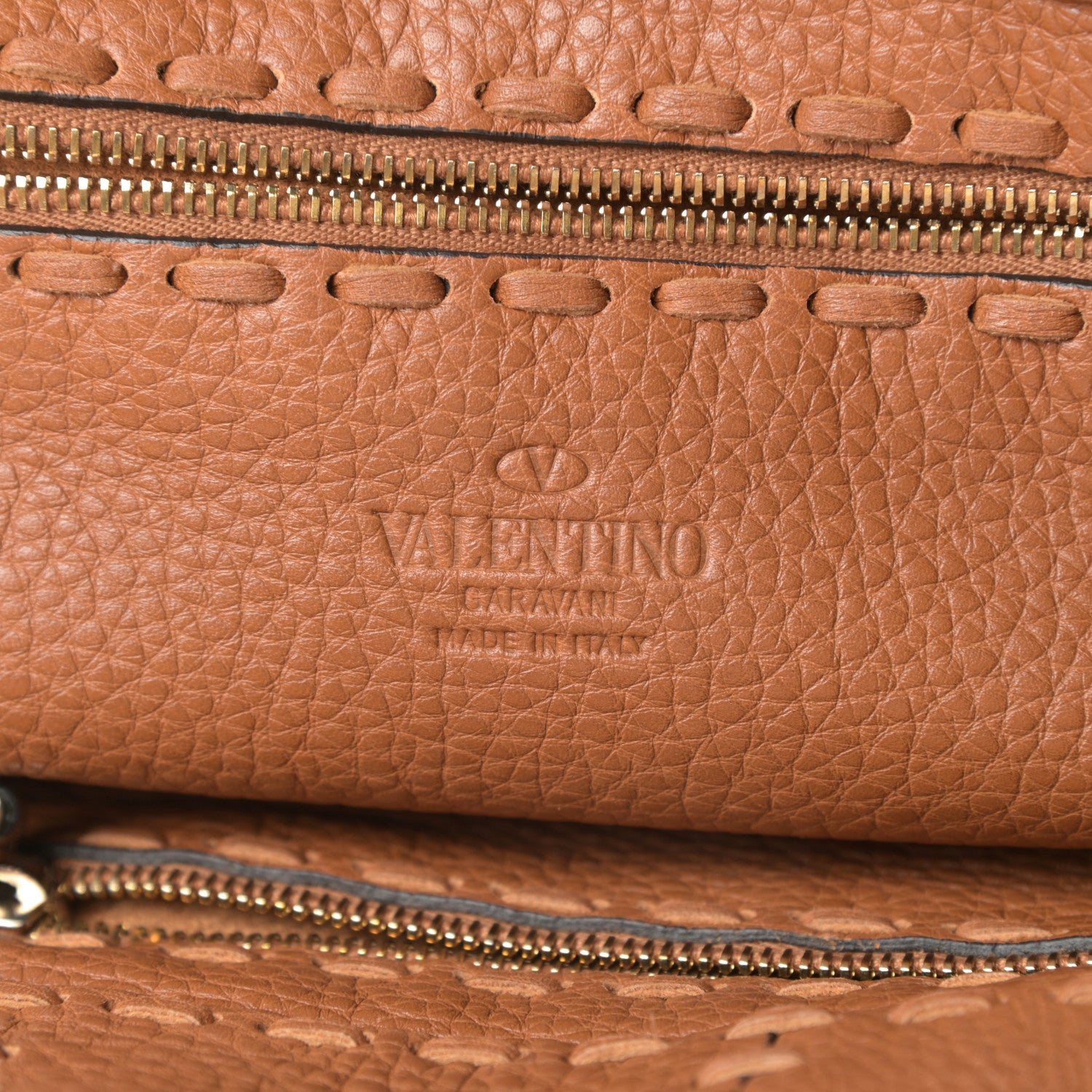 Valentino Garavani Grained Calfskin C-Rockee Fringe Tote Light Cuir 6 of 9