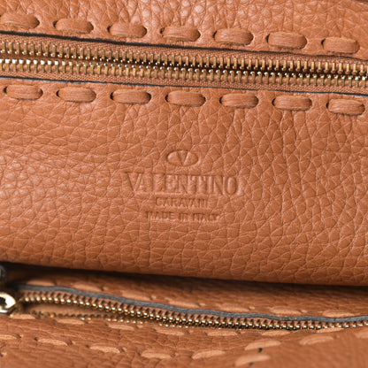 Valentino Garavani Grained Calfskin C-Rockee Fringe Tote Light Cuir 6 of 9