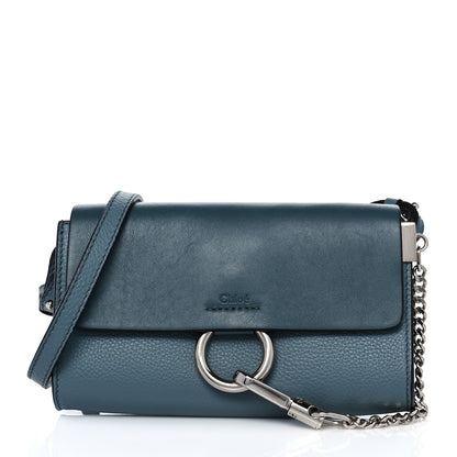 Chloe Suede Calfskin Mini Faye Shoulder Bag Cloudy Blue 1 of 8