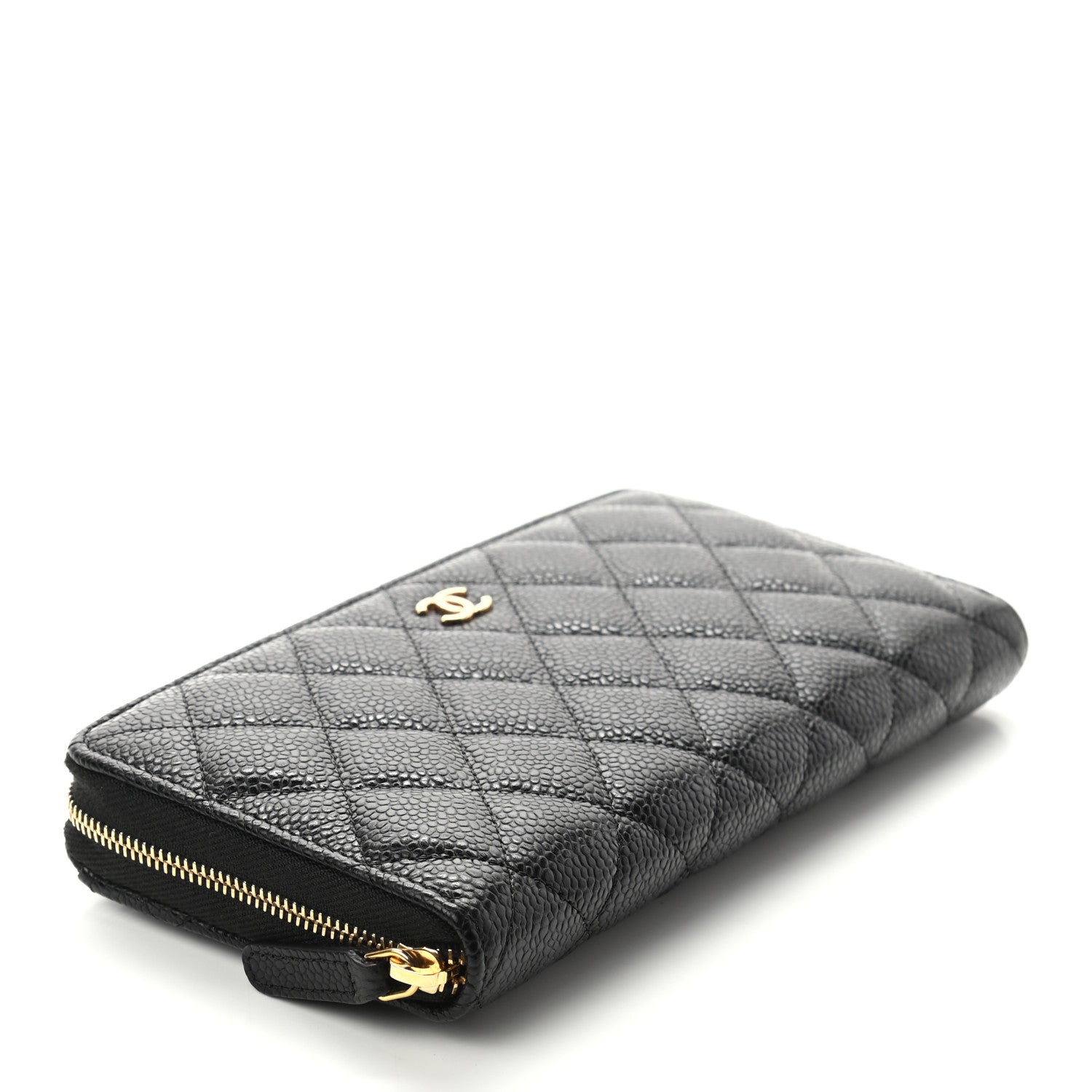 Chanel Caviar Quilted Large Gusset Zip Around Wallet Black 4 of 9