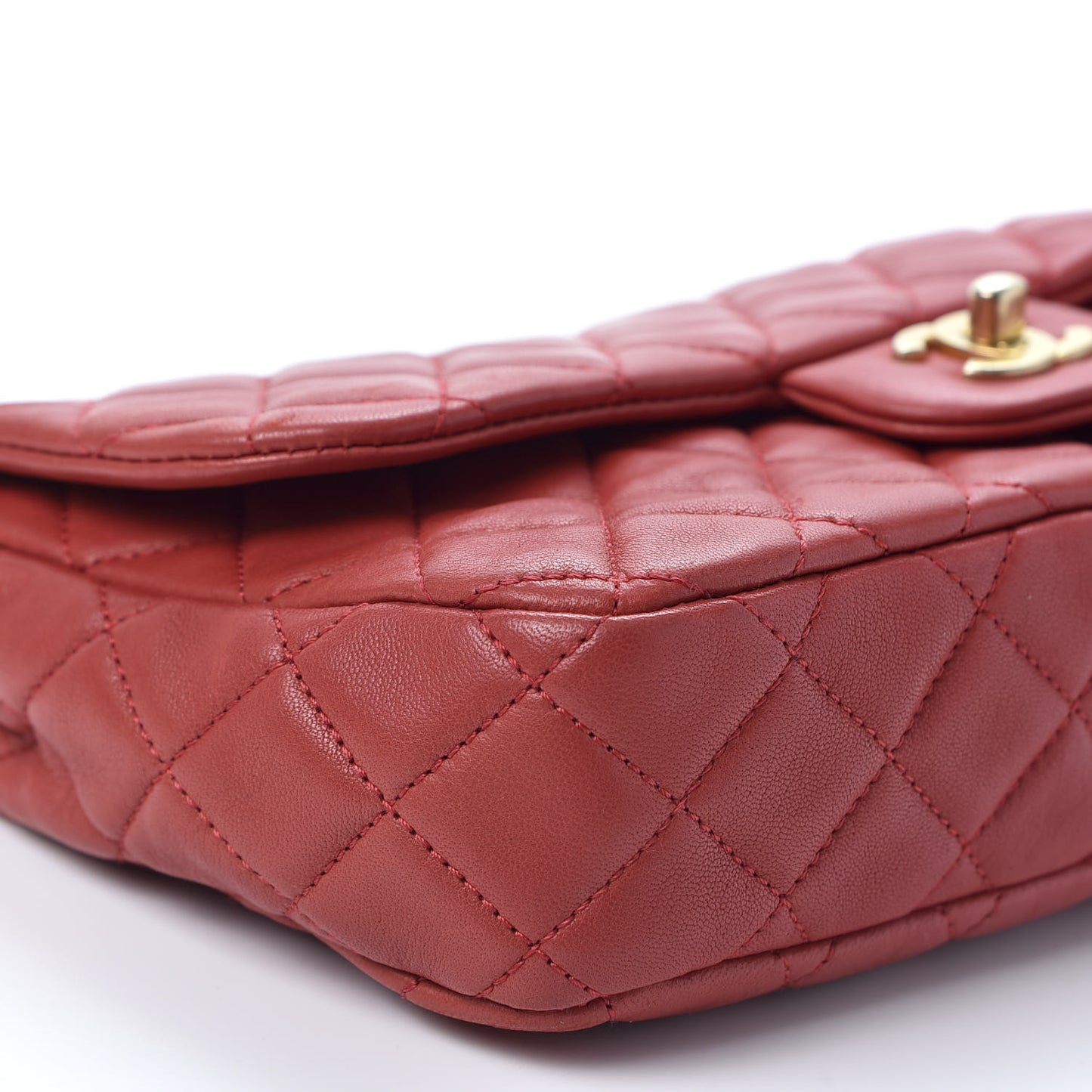Lambskin Quilted Valentine Charms Medium Flap Red