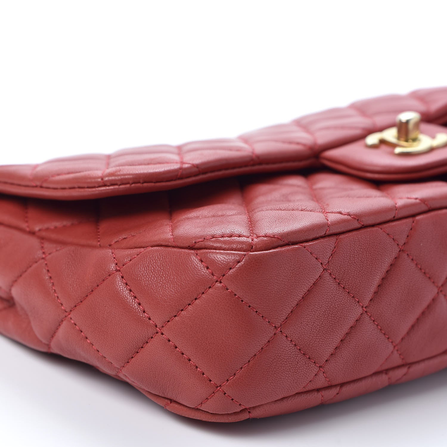 Chanel Lambskin Quilted Valentine Charms Medium Flap Red 11 of 18