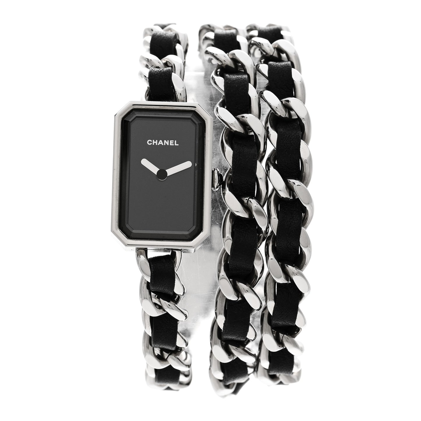 Stainless Steel Lambskin 16mm Premiere Rock Triple Row Quartz Watch Black