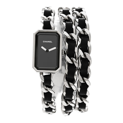 Chanel Stainless Steel Lambskin 16mm Premiere Rock Triple Row Quartz Watch Black 1 of 4