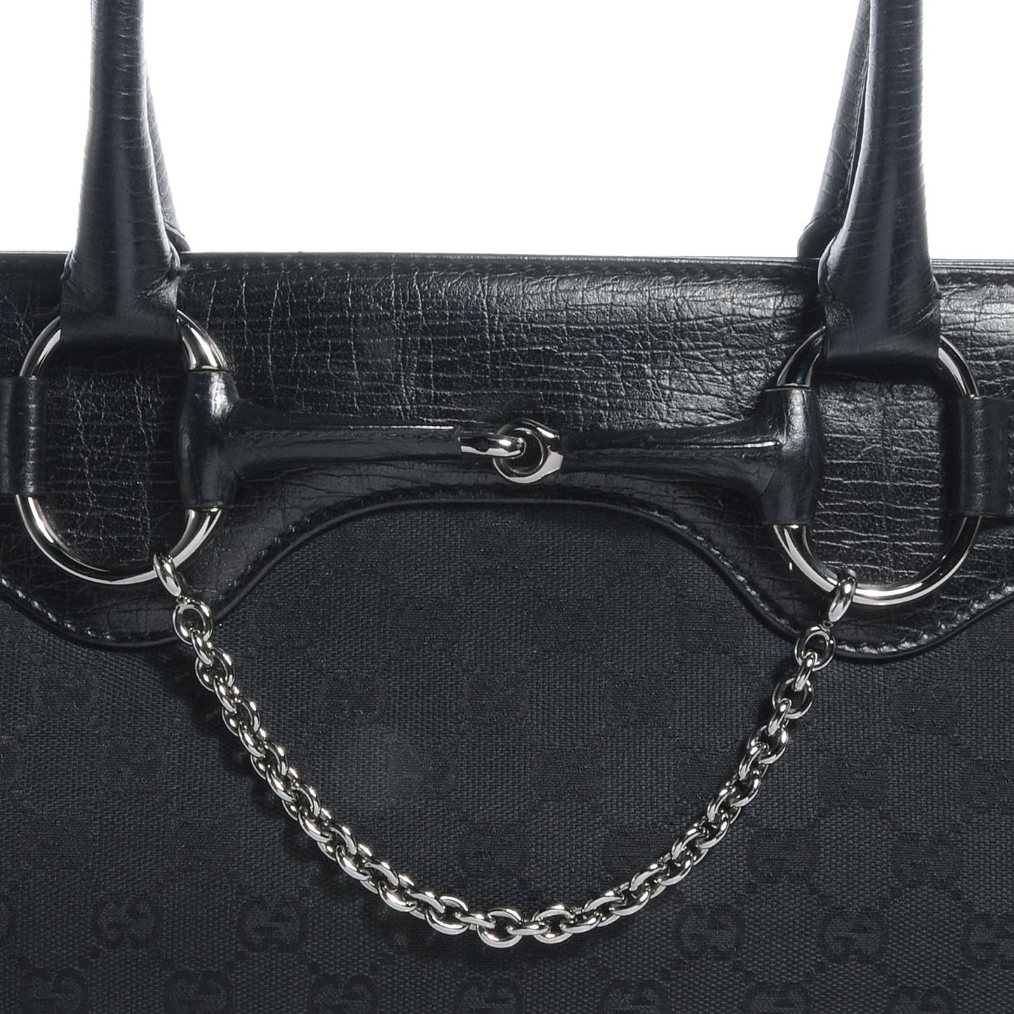 Monogram Horsebit Chain Shoulder Bag Black