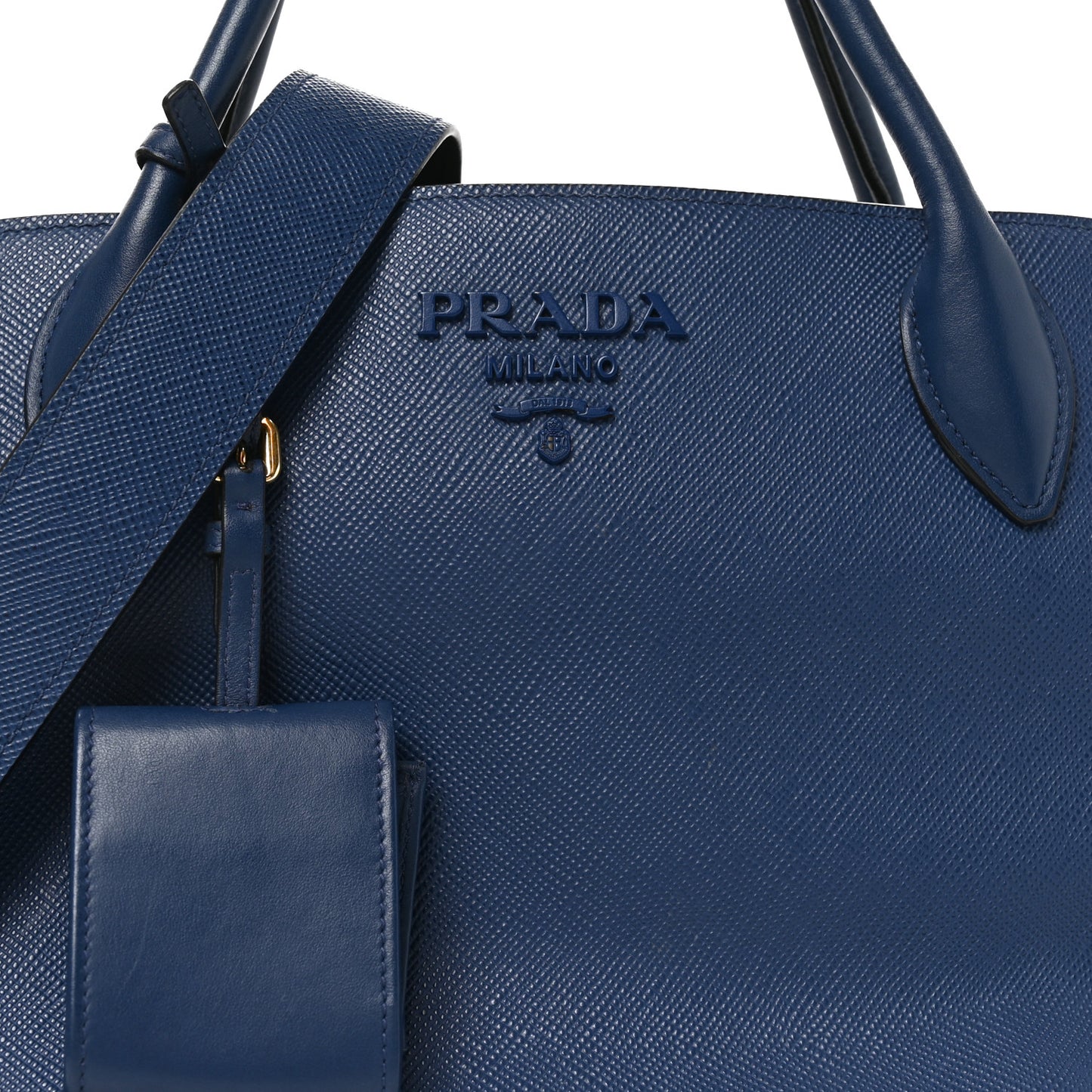 Saffiano Cuir Calfskin Medium Monochrome Top Handle Tote Bluette