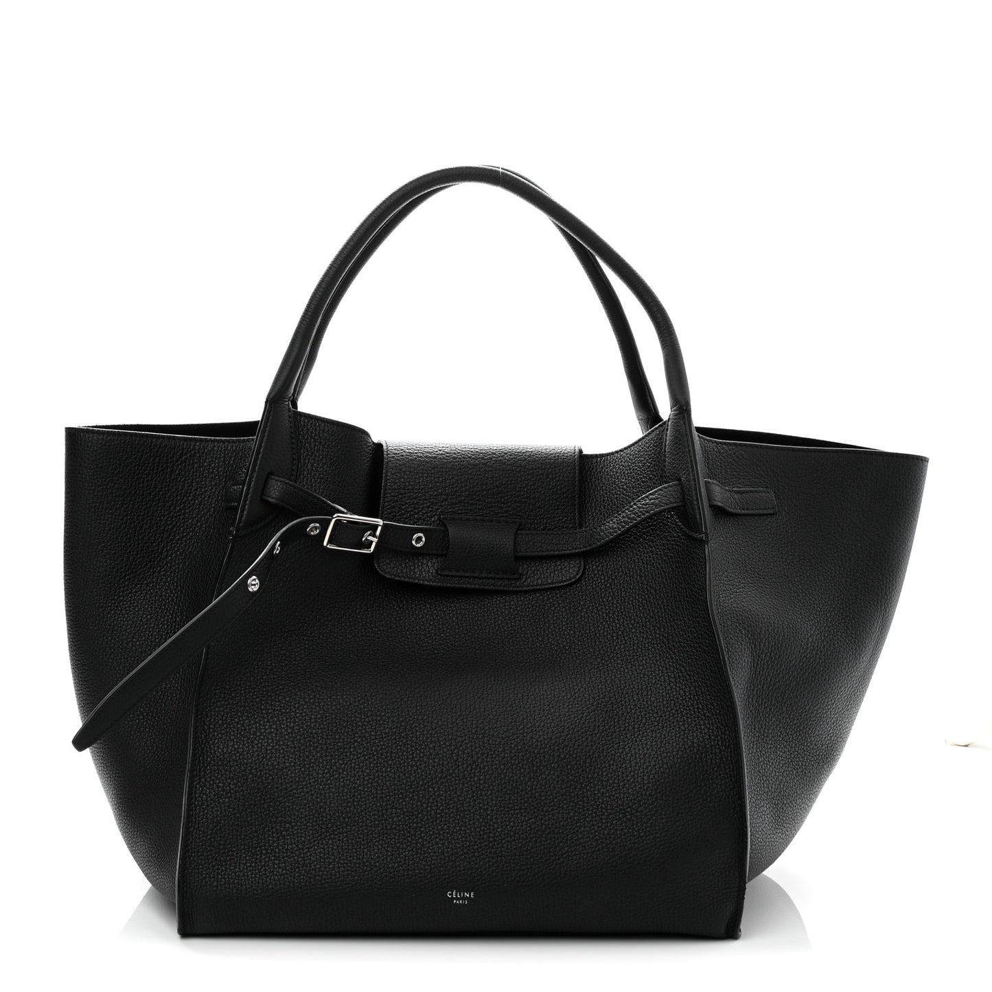 Supple Grained Calfskin Medium Big Bag Black
