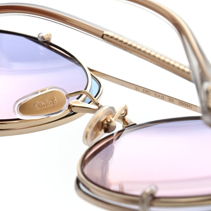 Chloe Metal Clip On Round CH4002S Sunglasses Gold 11 of 11