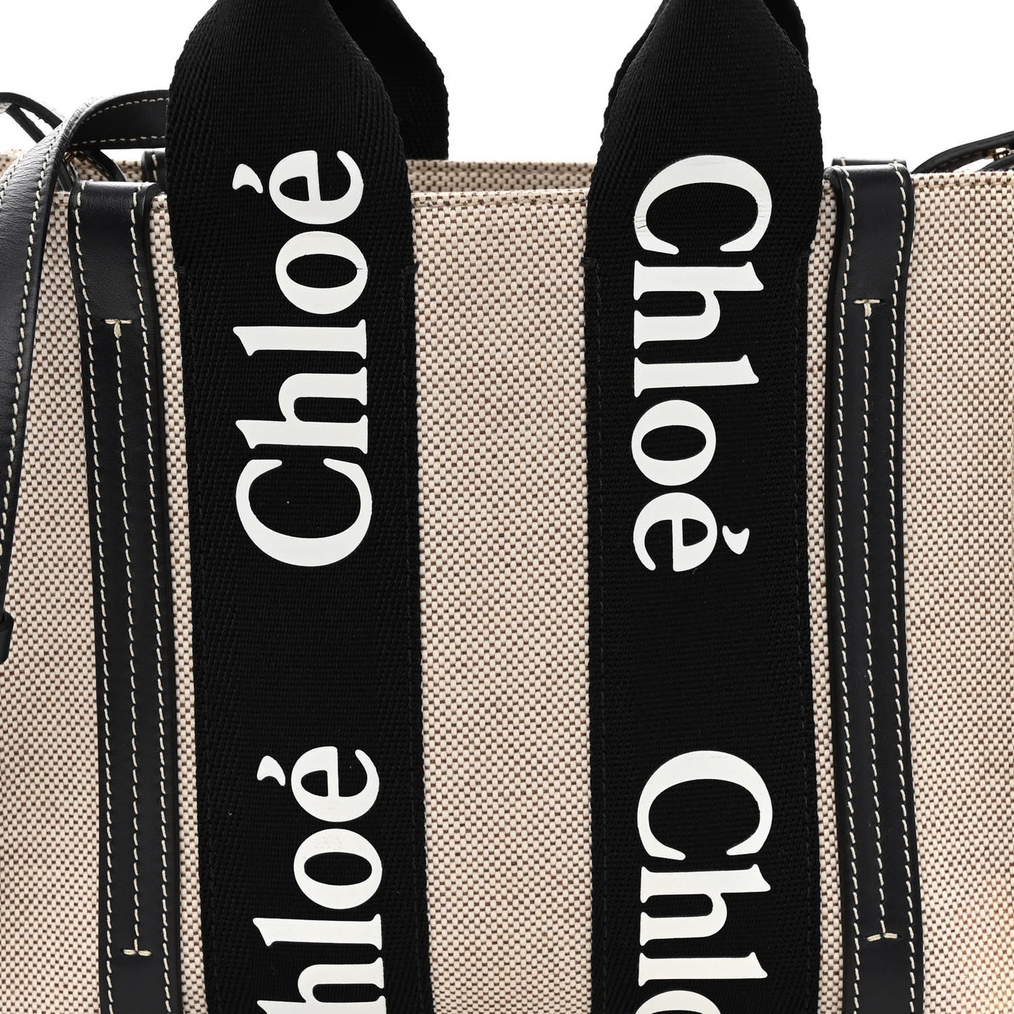 Cotton Calfskin Small Woody Ribbon Tote With Strap Black Blue
