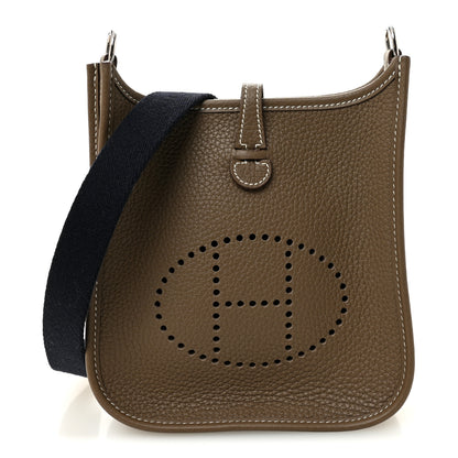 Hermes Taurillon Clemence Amazone Evelyne TPM Etoupe Bleu Indigo 1 of 11