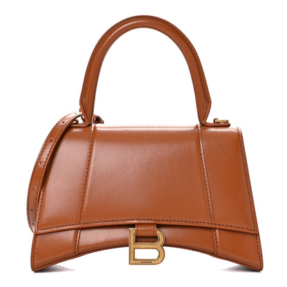 Balenciaga Shiny Box Calfskin Small Hourglass Top Handle Bag Camel 2 of 17