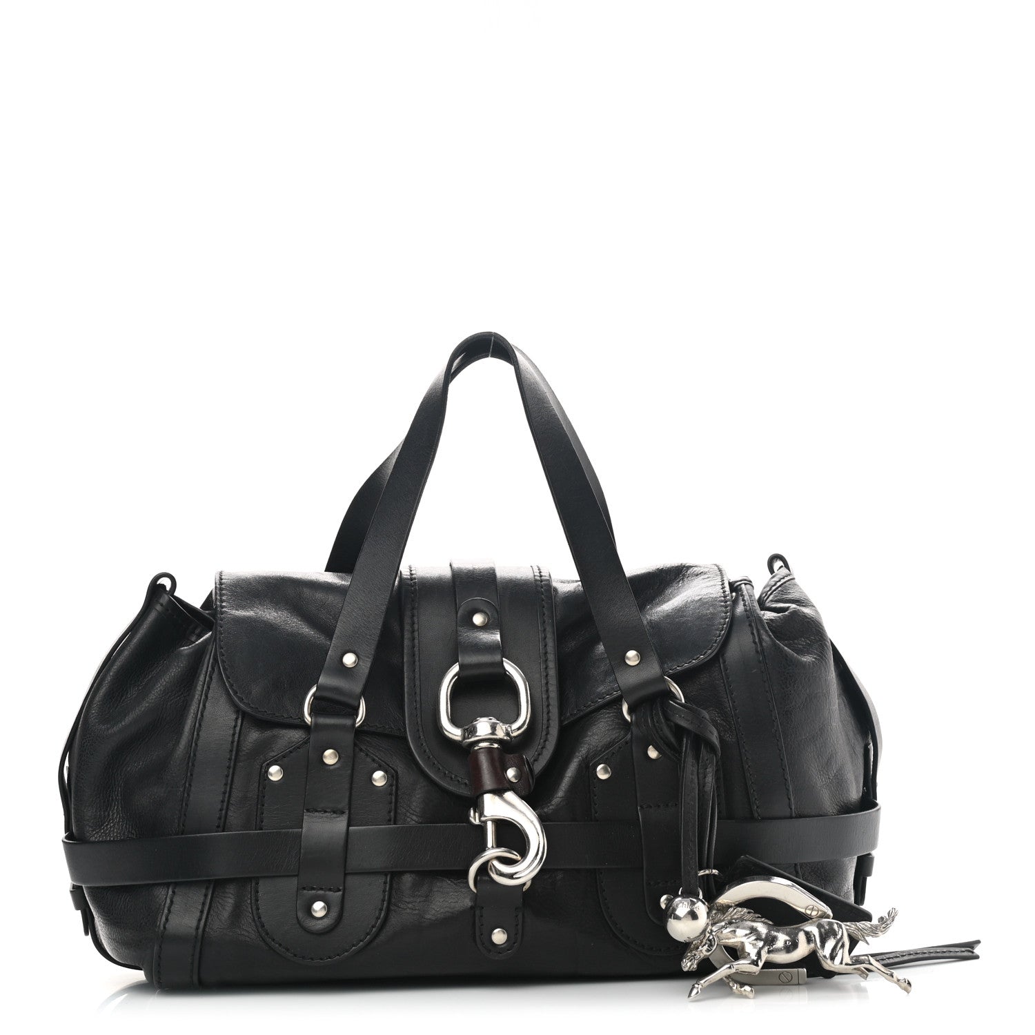 Chloé Kerala Handbag Black Leather y2k Kerala 25 Large leather shoulder bag in black - Chloe