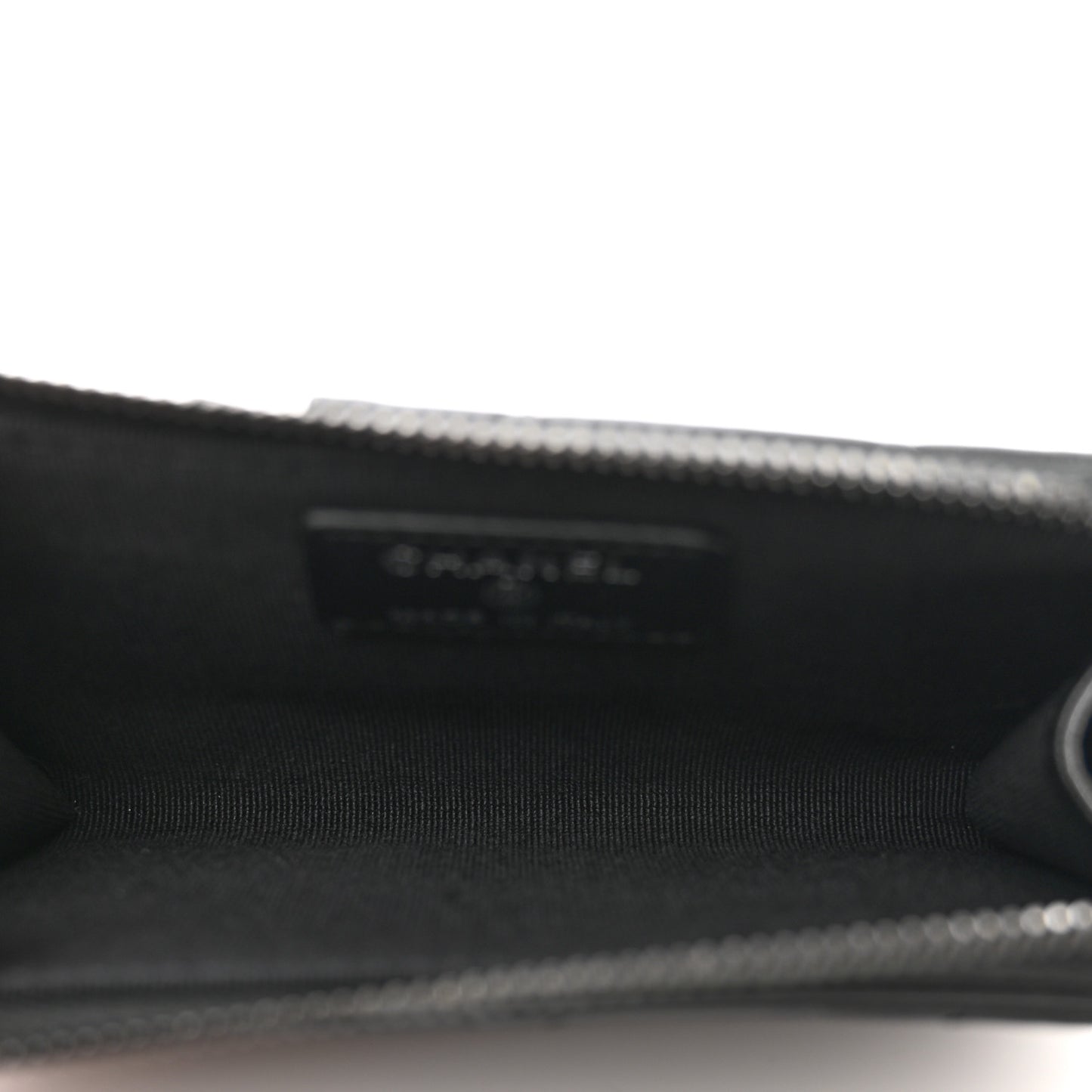 Lambskin Quilted Zip Card Holder So Black