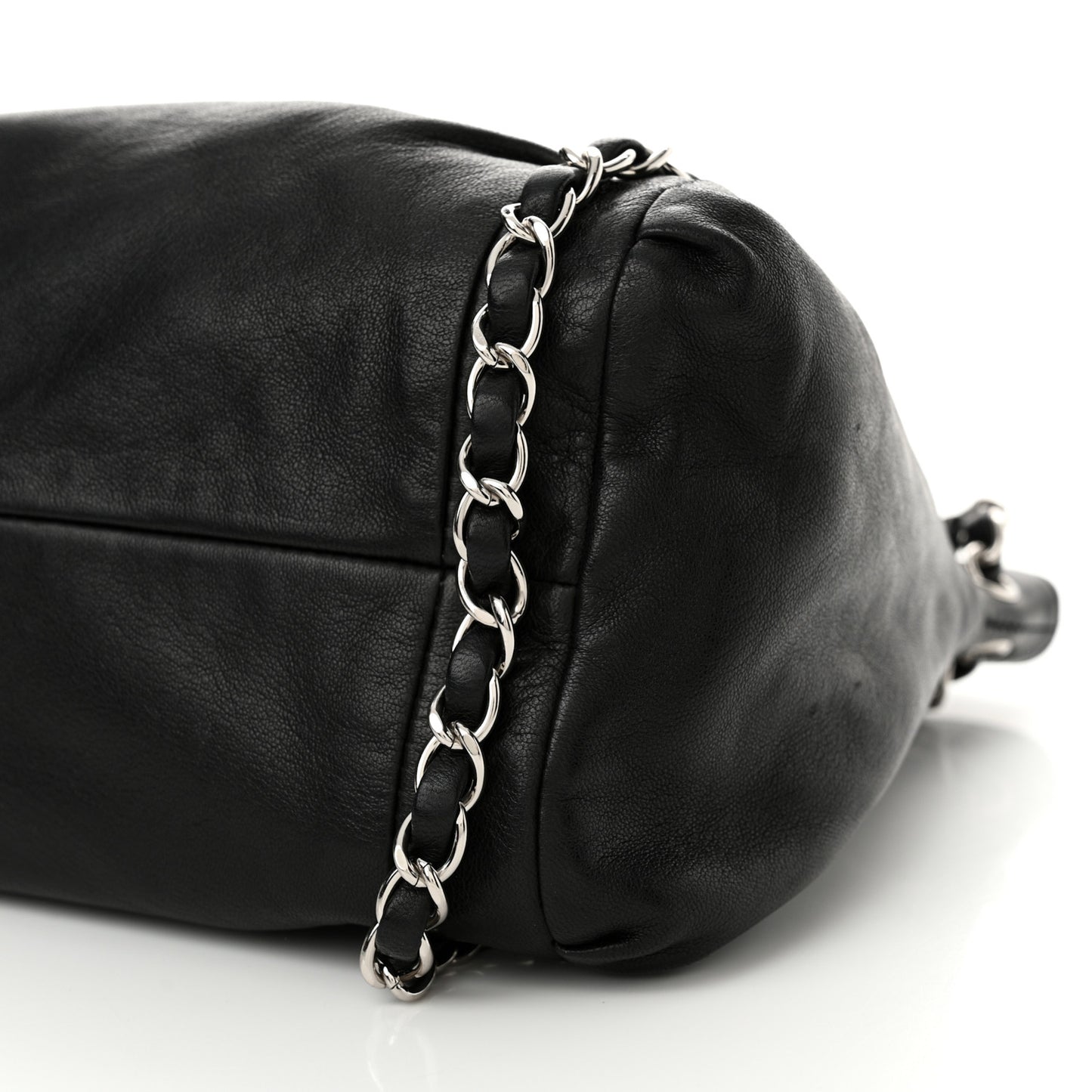 Lambskin Small Sharpei Shoulder Bag Black