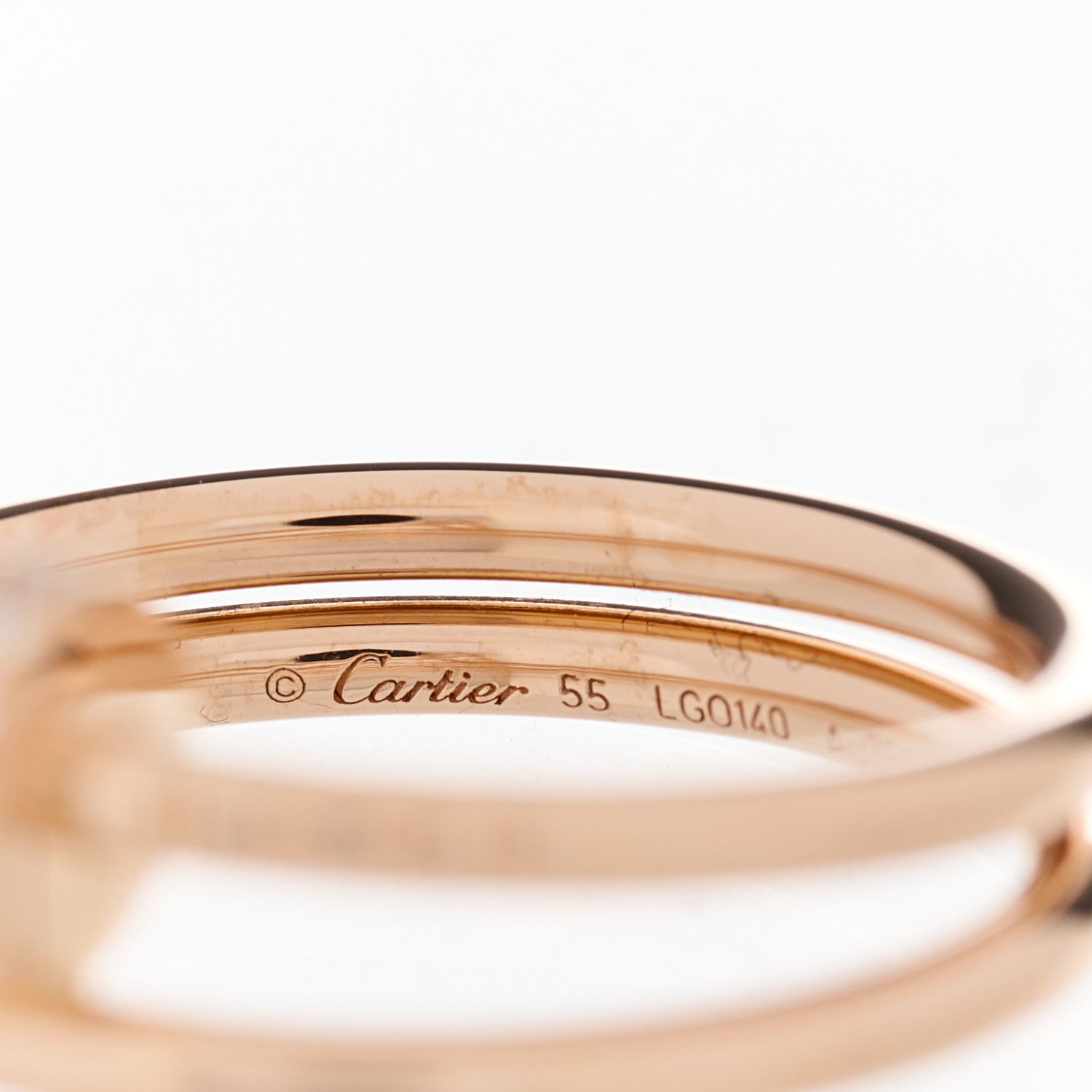 Cartier 18K Pink Gold Diamond Double Juste Un Clou Ring 55 7.25 3 of 3