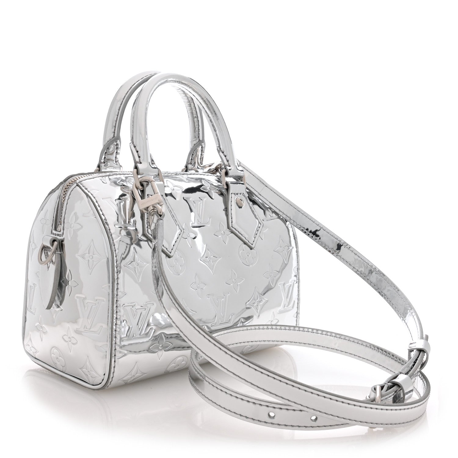Louis Vuitton Monogram Miroir Speedy Bandouliere 20 Silver 3 of 9