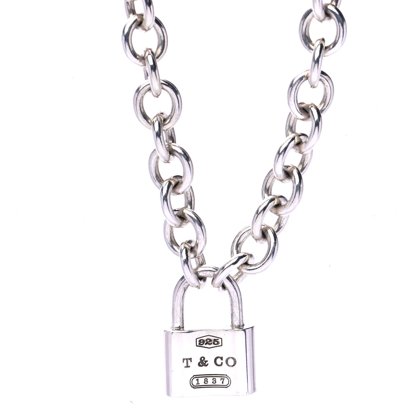 Sterling Silver 1837 Lock Charm Necklace