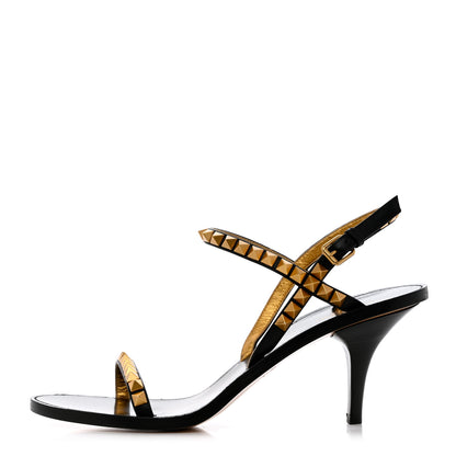 Valentino Garavani Calfskin Rockstud No Limit Mid-Heel Sandals 40 Black 1 of 11