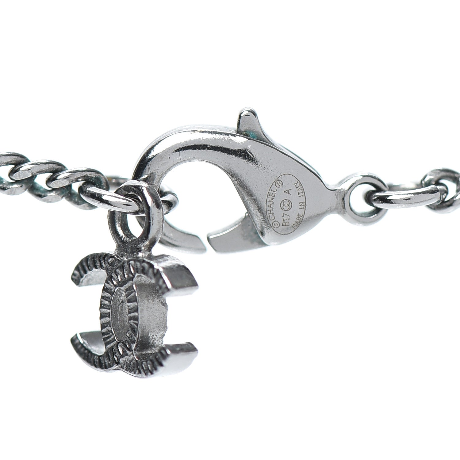 Chanel Mesh CC Necklace Silver 4 of 4