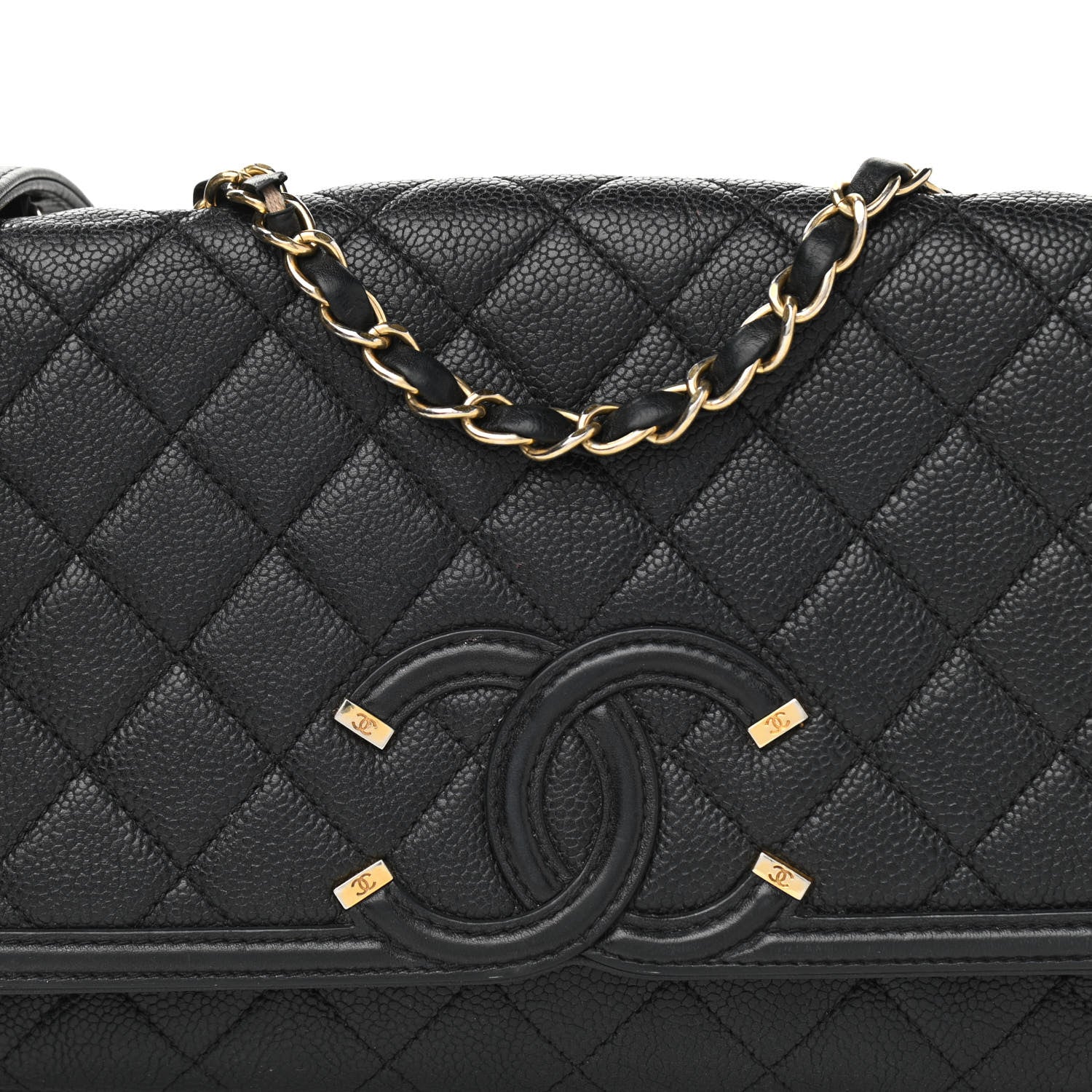 Chanel Caviar Quilted Medium CC Filigree Flap Black 7 of 15