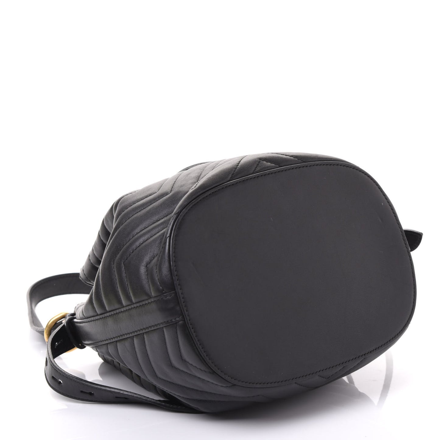 Calfskin Matelasse Sylvie Web GG Marmont Bucket Bag Black